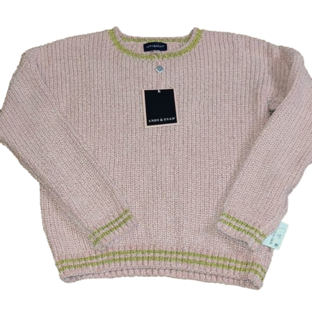 Andy & Evan Baby Pink and Gold sweater